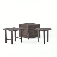 Stylish 3-Piece Modern Table Set For Indoor Or Outdoor Use