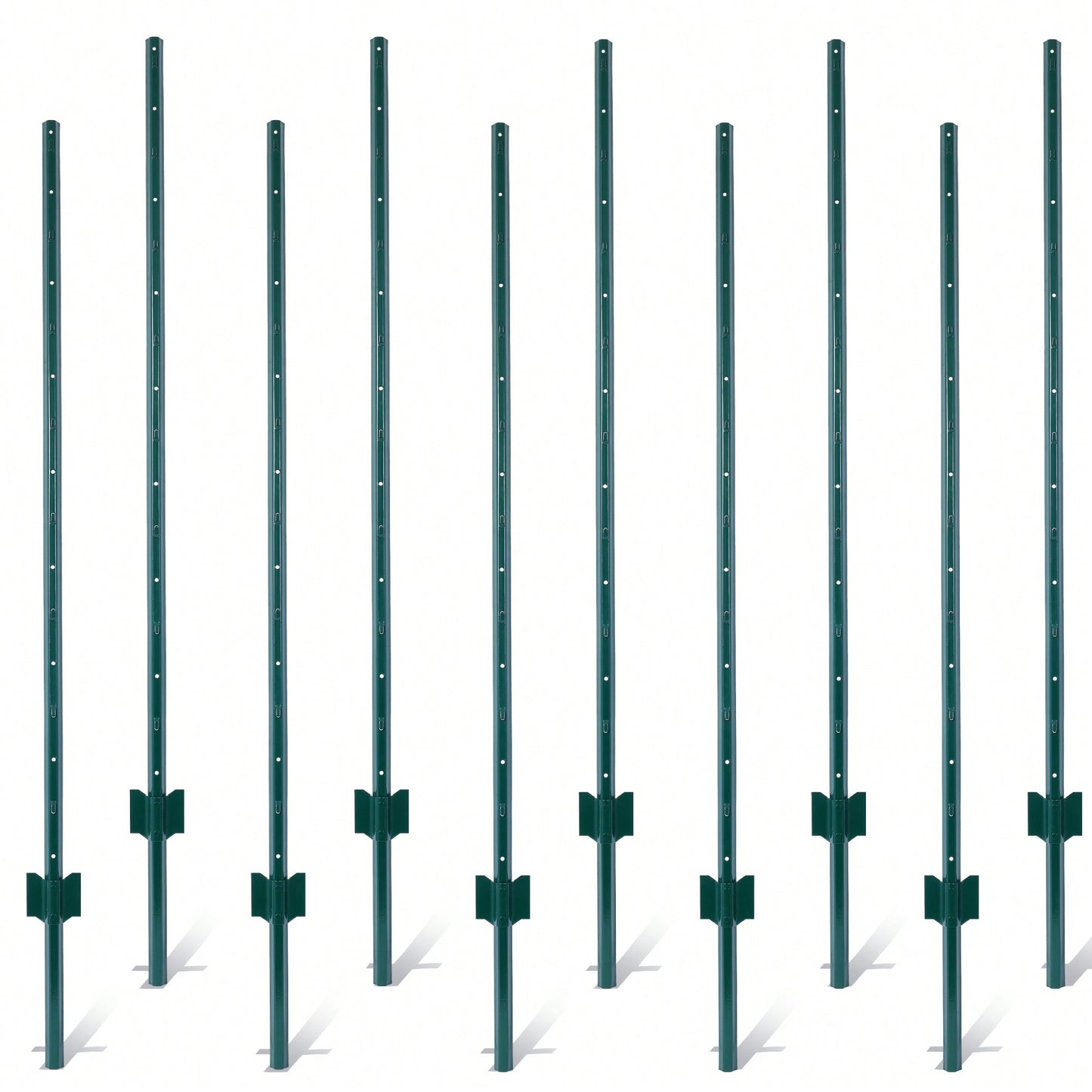Durable 5ft Metal Fence Posts - 10 Pack U-Channel Steel Supports For Garden Wire Fencing, Corner Anchoring, And More