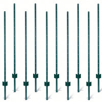 Durable 5ft Metal Fence Posts - 10 Pack U-Channel Steel Supports For Garden Wire Fencing, Corner Anchoring, And More