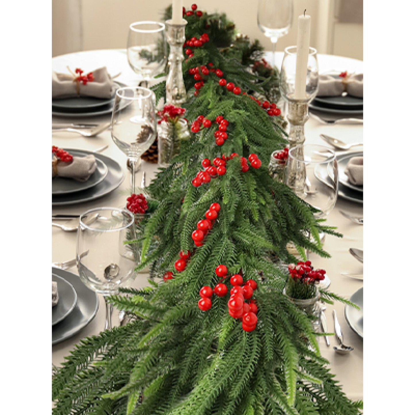 108-Inch Lighted Faux Spruce Garland For Festive Home Decor And Holiday Celebrations