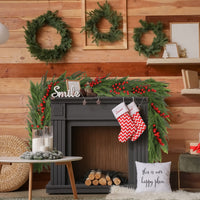 108-Inch Lighted Faux Spruce Garland For Festive Home Decor And Holiday Celebrations