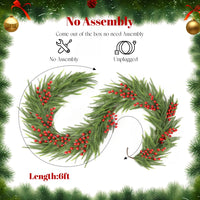 72-Inch Lighted Faux Spruce Garland For Holiday Decor And Festive Decor Enhancements
