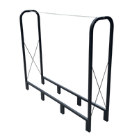 Durable 4.1ft Heavy Duty Firewood Rack For Indoor/Outdoor Use - Metal Log Storage Organizer In Matte Black