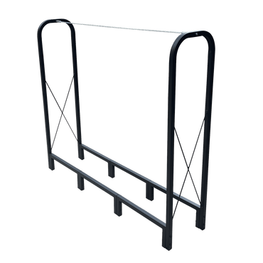 Durable 4.1ft Heavy Duty Firewood Rack For Indoor/Outdoor Use - Metal Log Storage Organizer In Matte Black