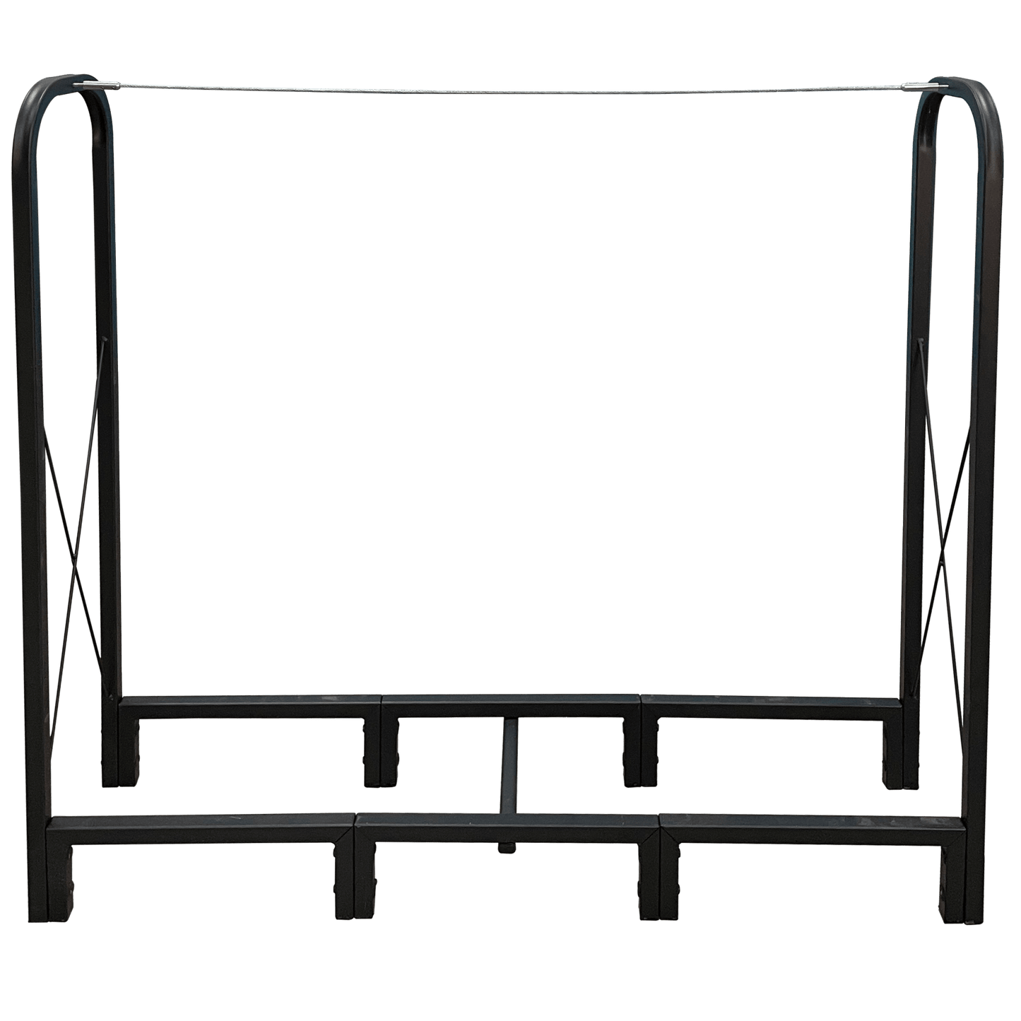 Durable 4.1ft Heavy Duty Firewood Rack For Indoor/Outdoor Use - Metal Log Storage Organizer In Matte Black