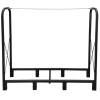 Durable 4.1ft Heavy Duty Firewood Rack For Indoor/Outdoor Use - Metal Log Storage Organizer In Matte Black