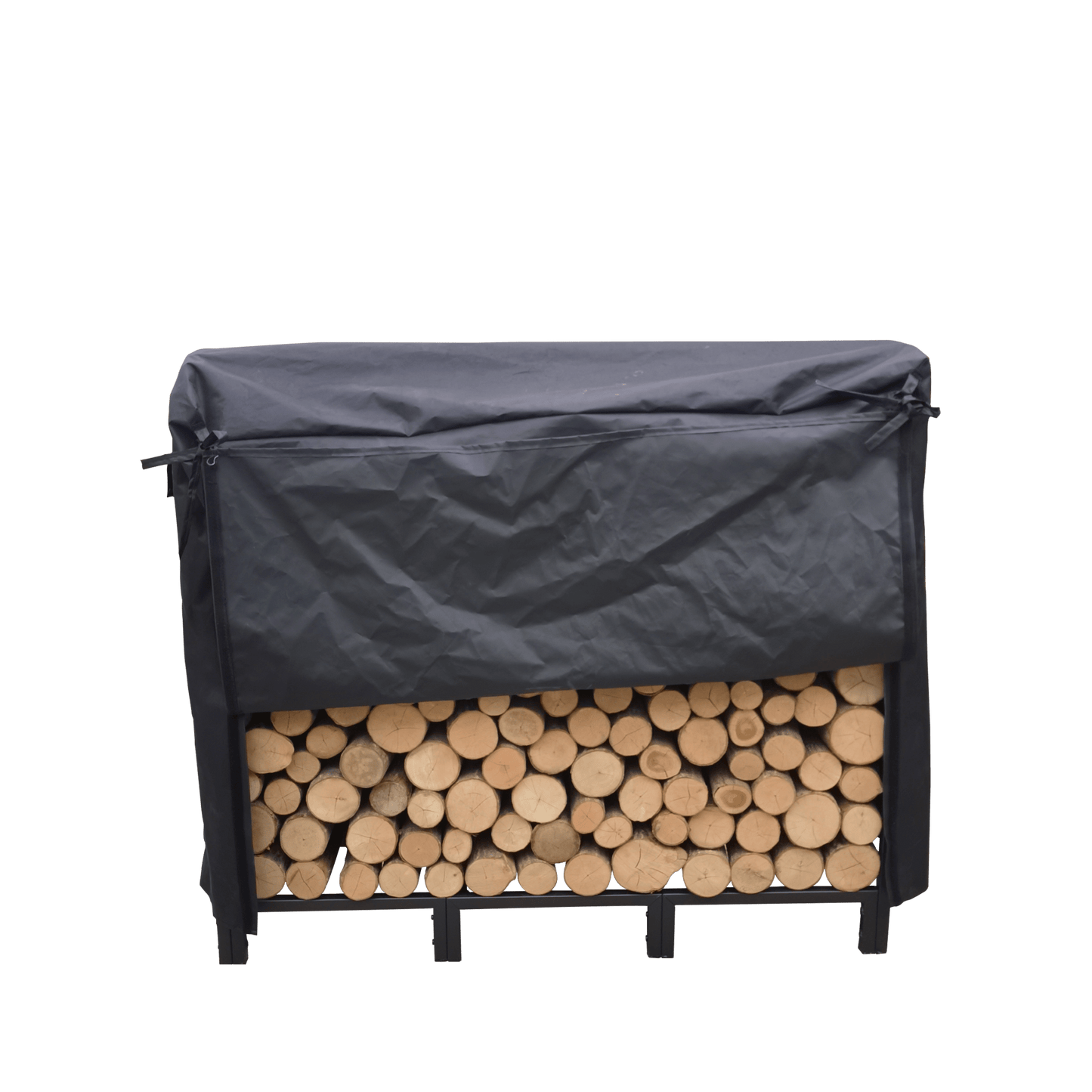 Durable 4.1ft Heavy Duty Firewood Rack For Indoor/Outdoor Use - Metal Log Storage Organizer In Matte Black