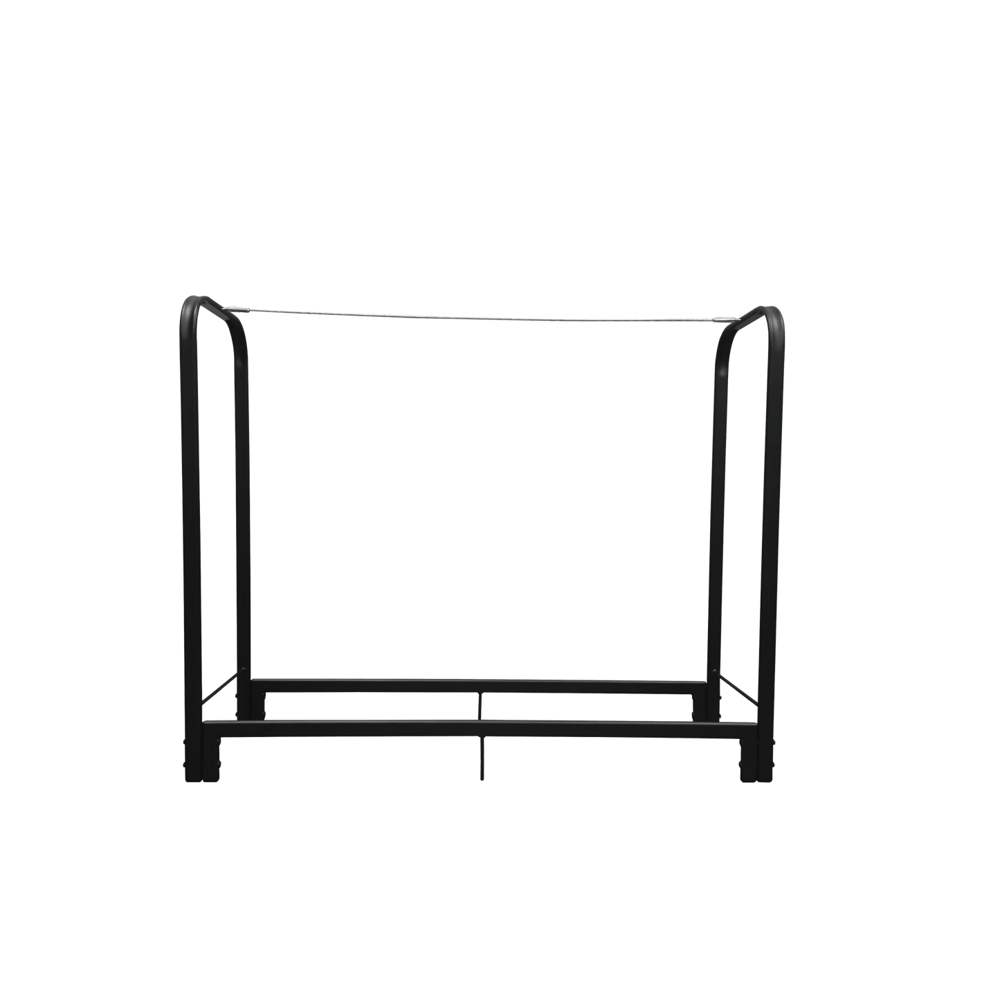 4ft Heavy Duty Firewood Rack Stand For Indoor/Outdoor Fireplace - Metal Log Storage Organizer In Matte Black