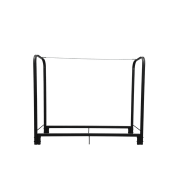 4ft Heavy Duty Firewood Rack Stand For Indoor/Outdoor Fireplace - Metal Log Storage Organizer In Matte Black