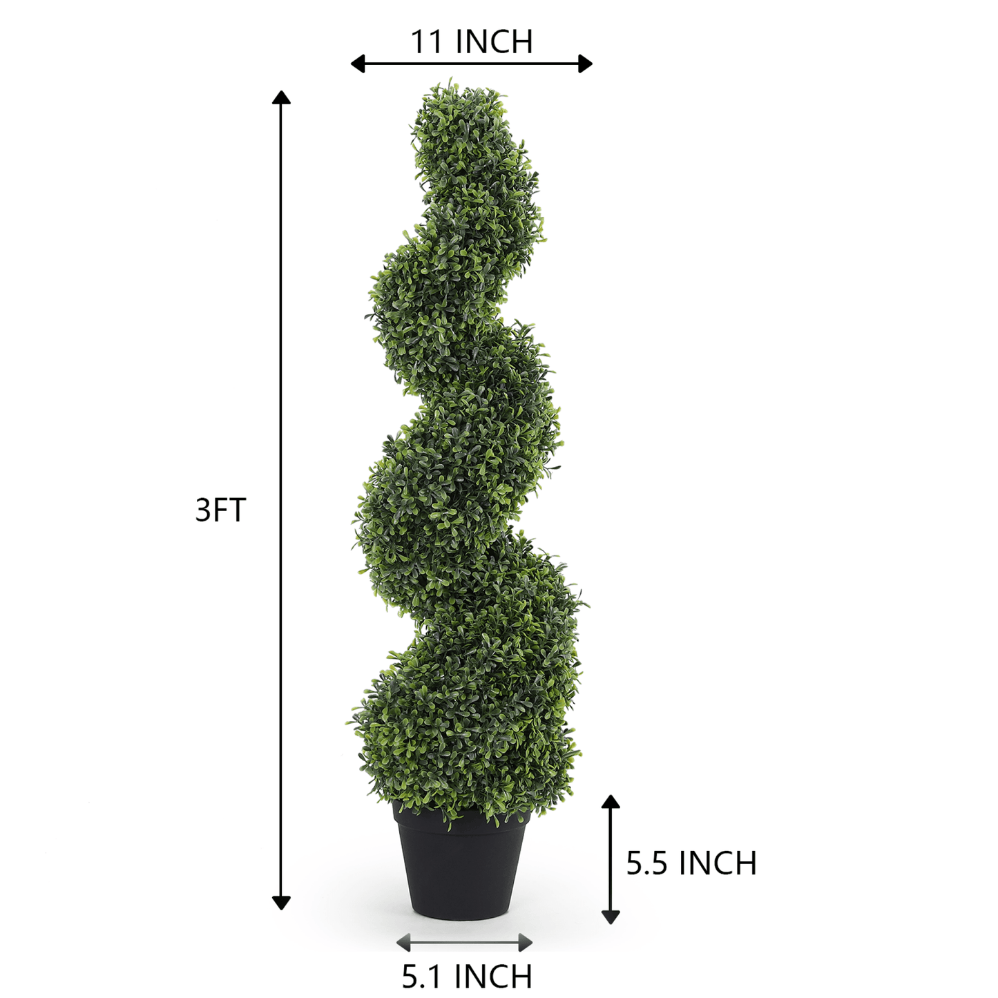 Lifelike Spiral Topiary Boxwood Silk Plant - Perfect Decorative Tree For Indoor & Outdoor Use