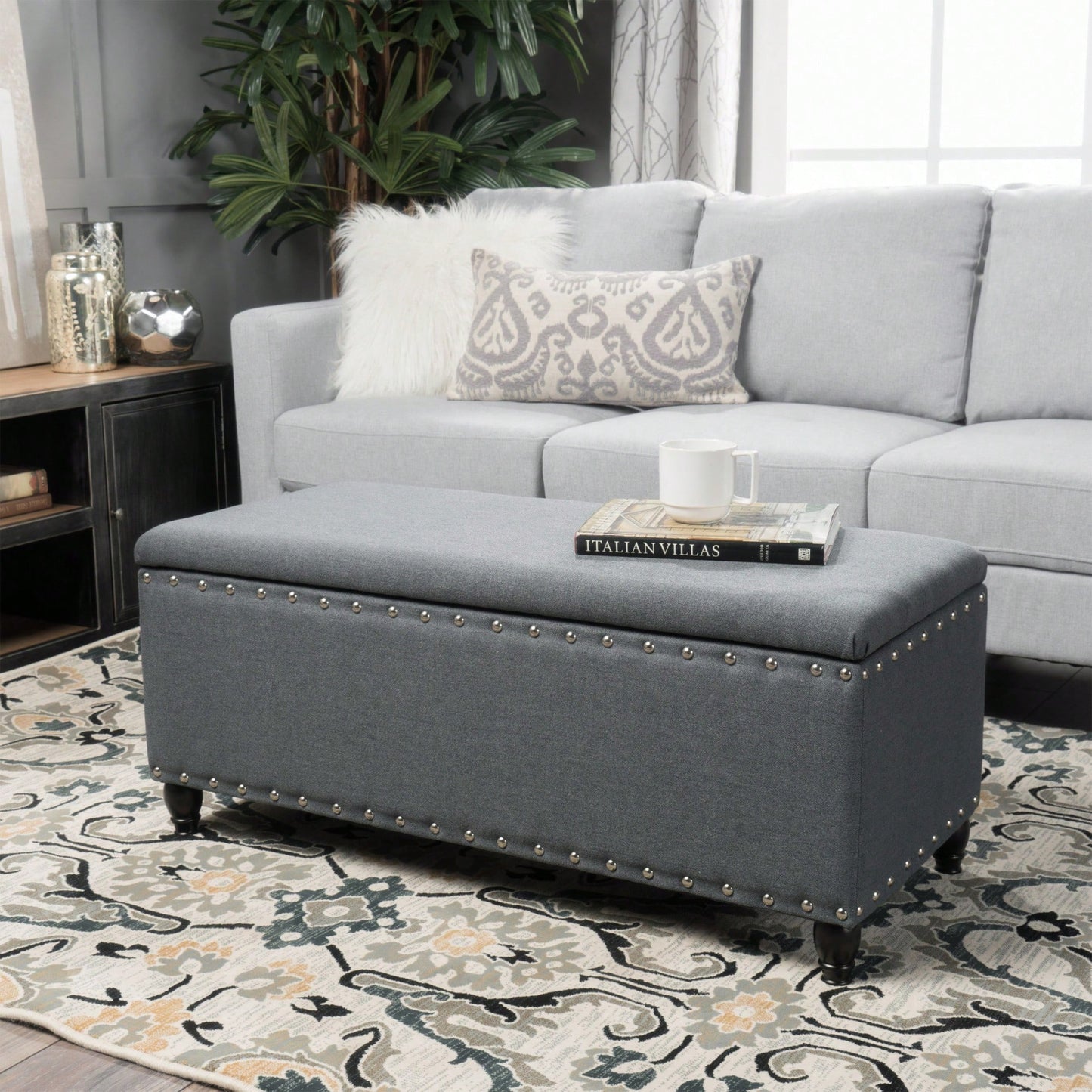 Stylish Storage Ottoman With Comfortable Seating And Hidden Compartment For Organized Living Spaces