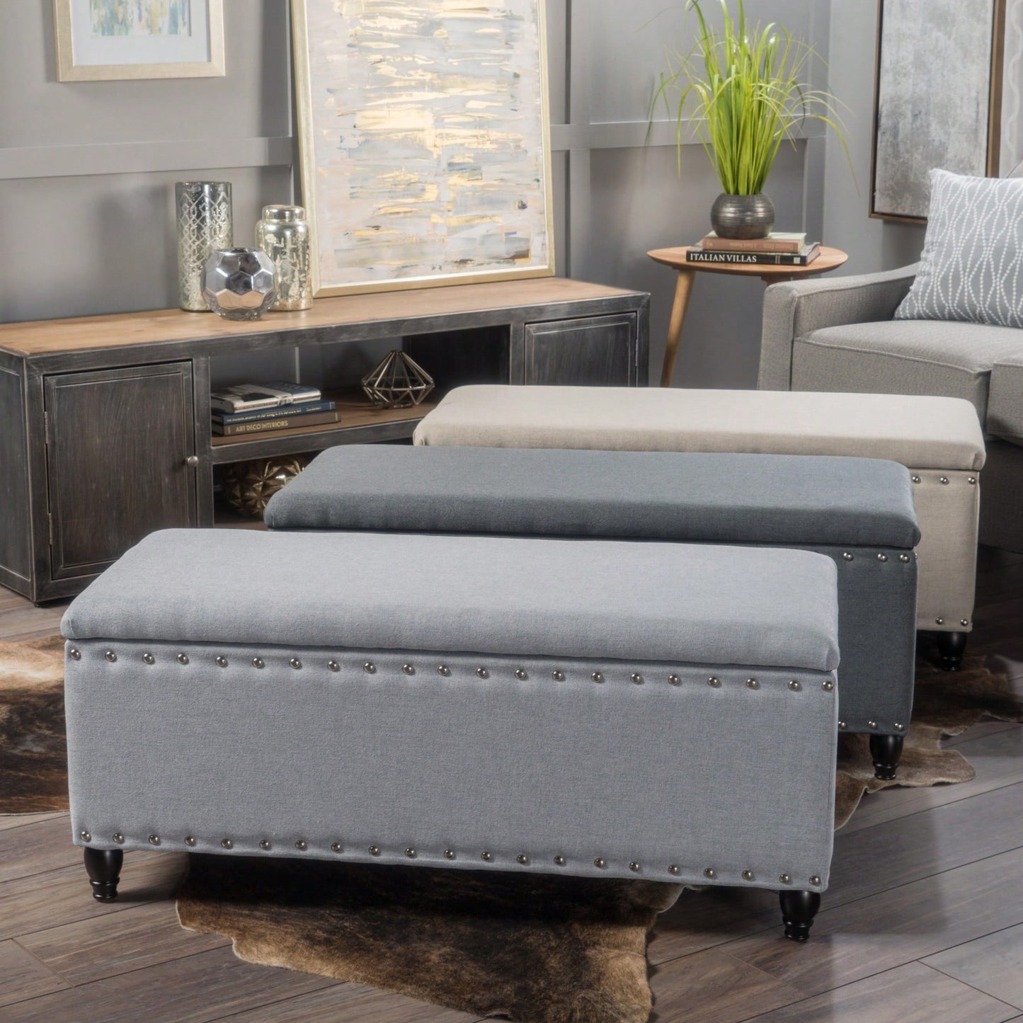 Stylish Storage Ottoman With Comfortable Seating And Hidden Compartment For Organized Living Spaces