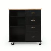 Versatile Kitchen Cart With Double Drawers And Single Door For Storage And Organization