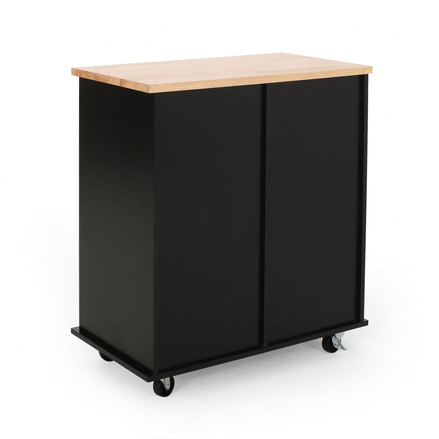 Versatile Kitchen Cart With Double Drawers And Single Door For Storage And Organization