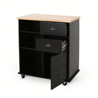 Versatile Kitchen Cart With Double Drawers And Single Door For Storage And Organization