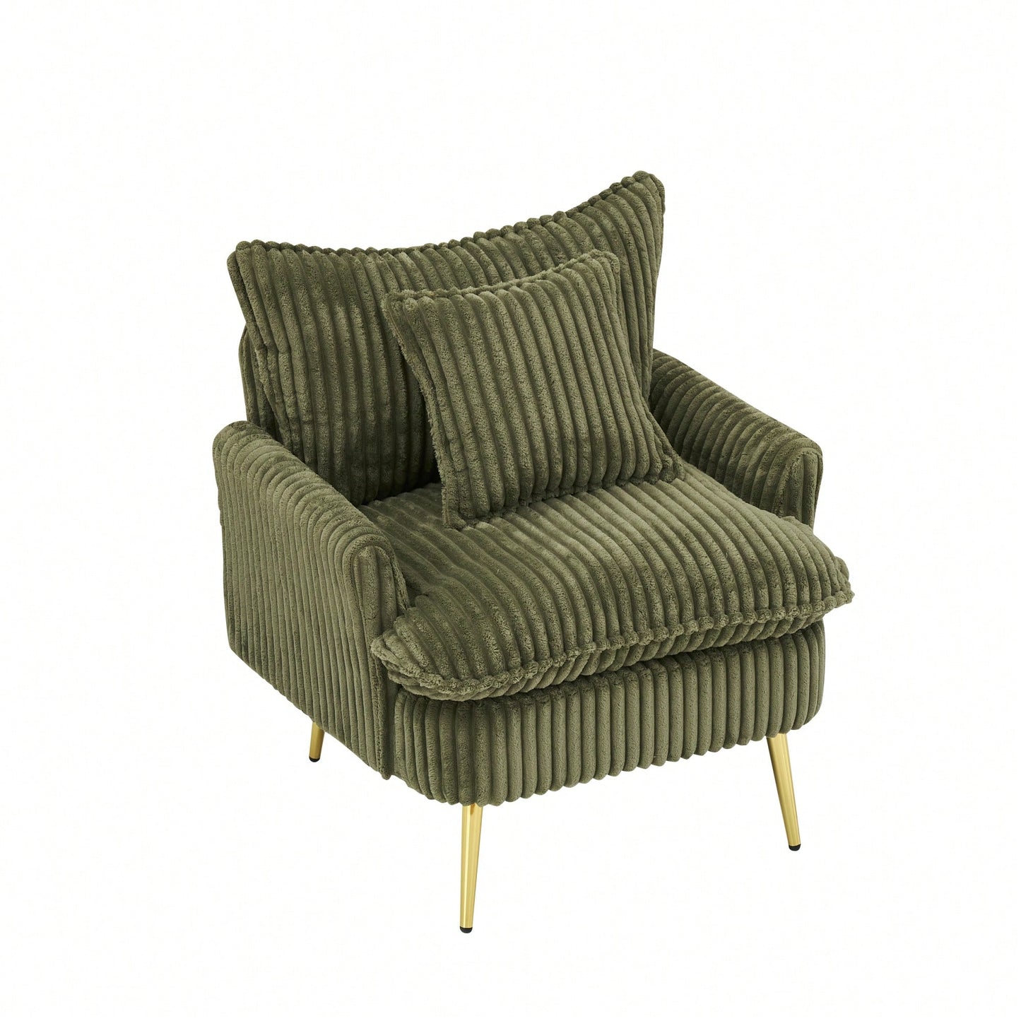 Stylish 30.31-Inch Green Corduroy Sofa Chair - Soft, Comfortable Seating For Apartment, Office, Living Room, Bedroom, And Meeting Room