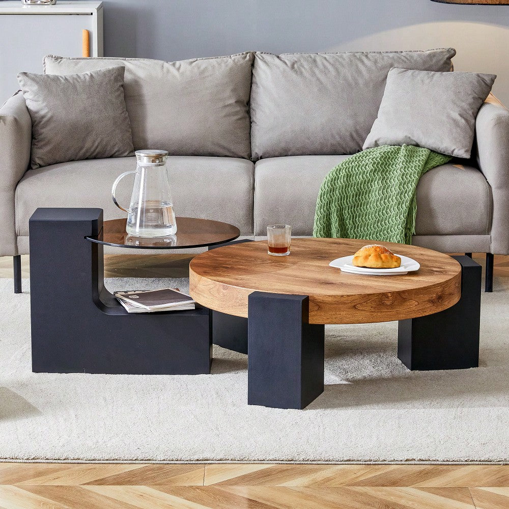 Versatile Detachable Double-Decker Coffee Table - Stylish Design For Flexible Space Utilization In Any Setting