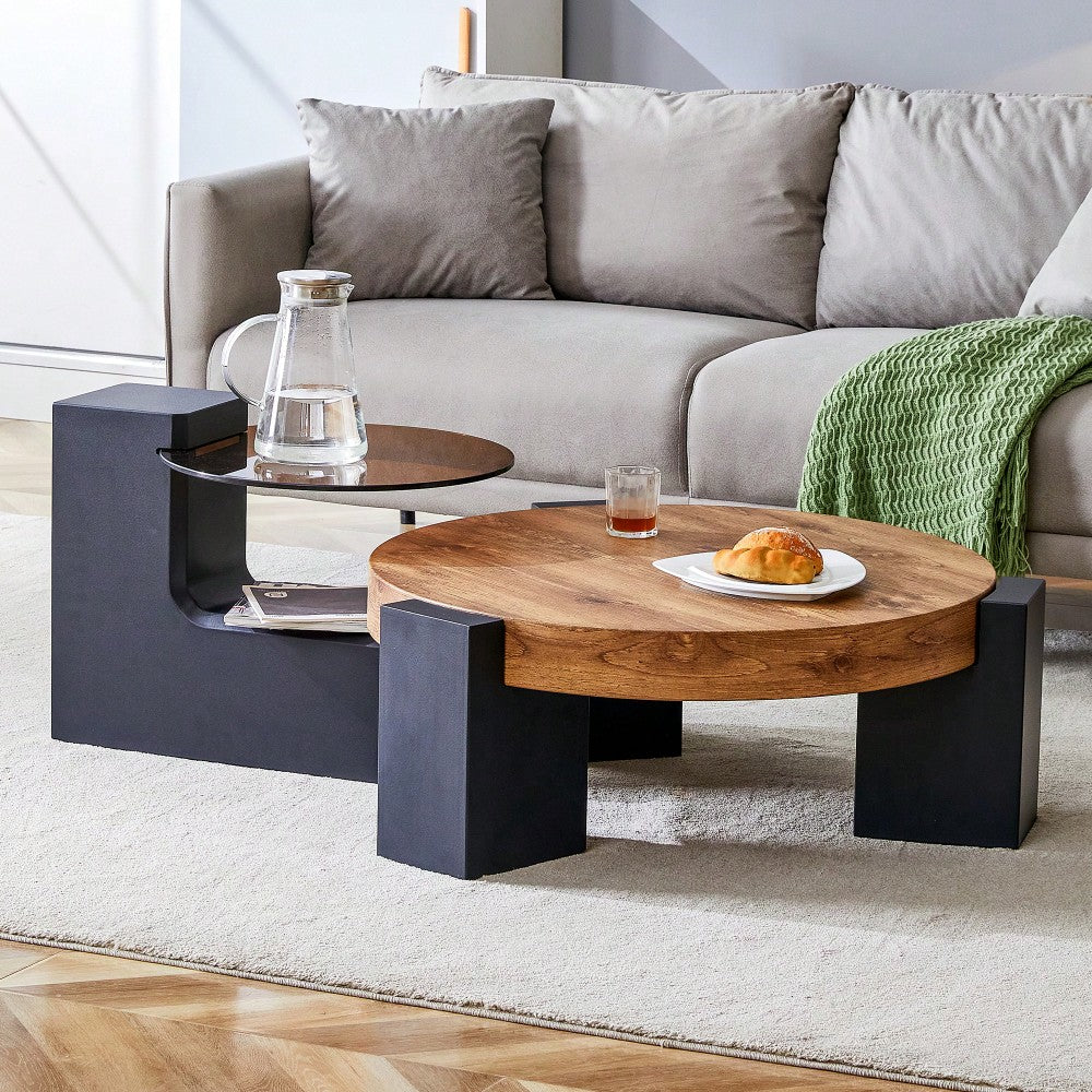 Versatile Detachable Double-Decker Coffee Table - Stylish Design For Flexible Space Utilization In Any Setting