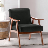 Elegant Mid-Century Modern Accent Chair With Solid Wood Frame And Extra-Thick Backrest For Living Room, Bedroom, Or Reading Nook