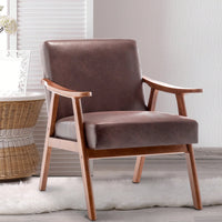 Elegant Mid-Century Modern Accent Chair With Solid Wood Frame And Extra-Thick Backrest For Living Room, Bedroom, Or Reading Nook