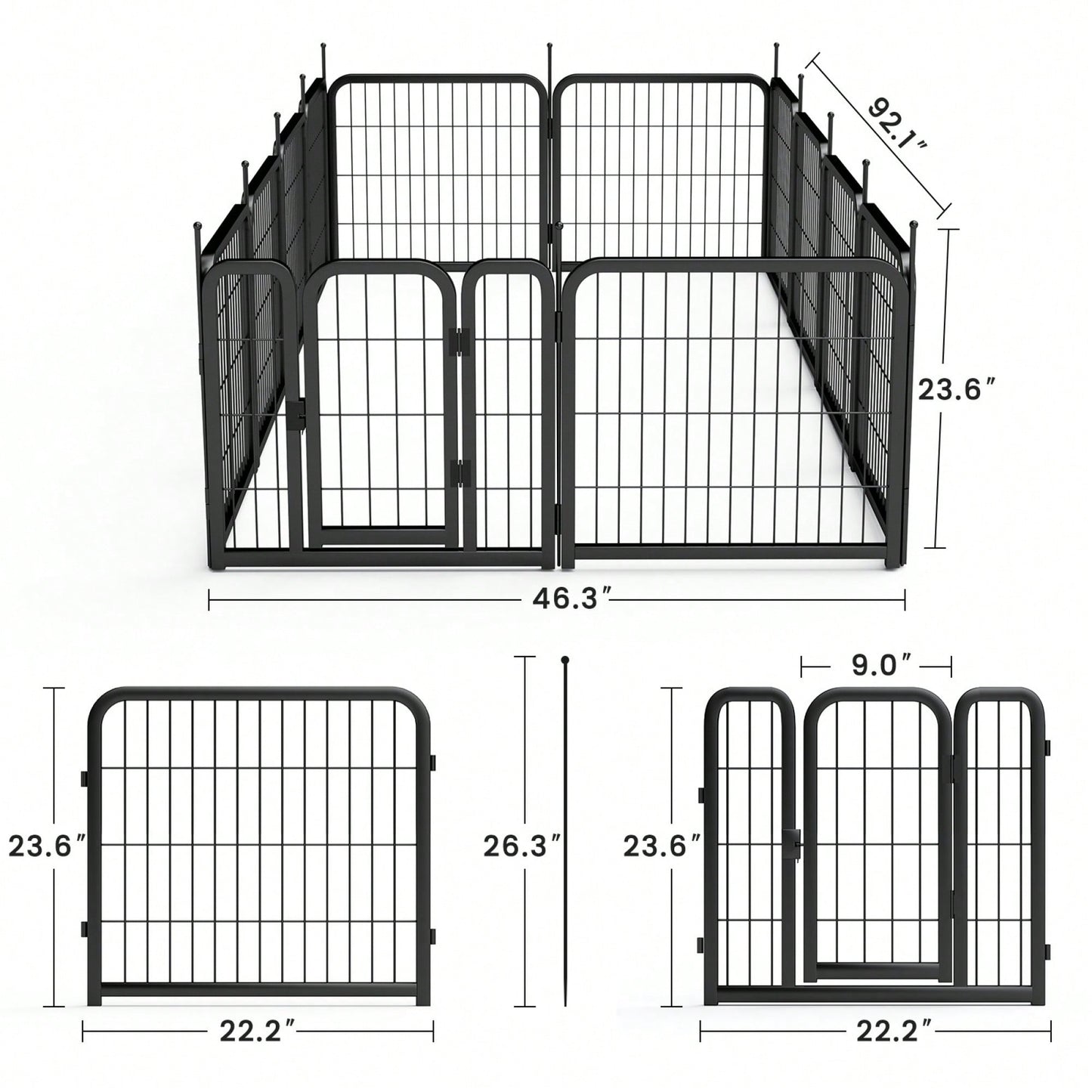 Portable 12-Panel Dog Playpen for Small Pets 24 Inch High Exercise Fence for Puppies Rabbits Ideal for Indoor Outdoor Use