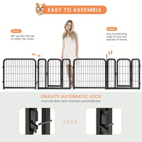 Portable 12-Panel Dog Playpen for Small Pets 24 Inch High Exercise Fence for Puppies Rabbits Ideal for Indoor Outdoor Use