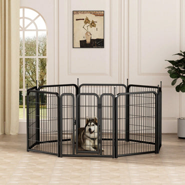 Portable 8-Panel Pet Playpen 31 Inch Exercise Fence for Small Dogs Puppies Rabbits Ideal for RV Camping Indoor Outdoor Use Black