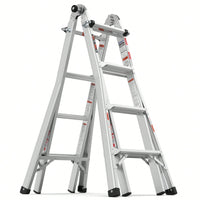 Versatile 17ft Multi-Position Foldable Aluminum Ladder - A-Frame & Straight Design, Supports 250lbs, Ideal For Home And Work Use