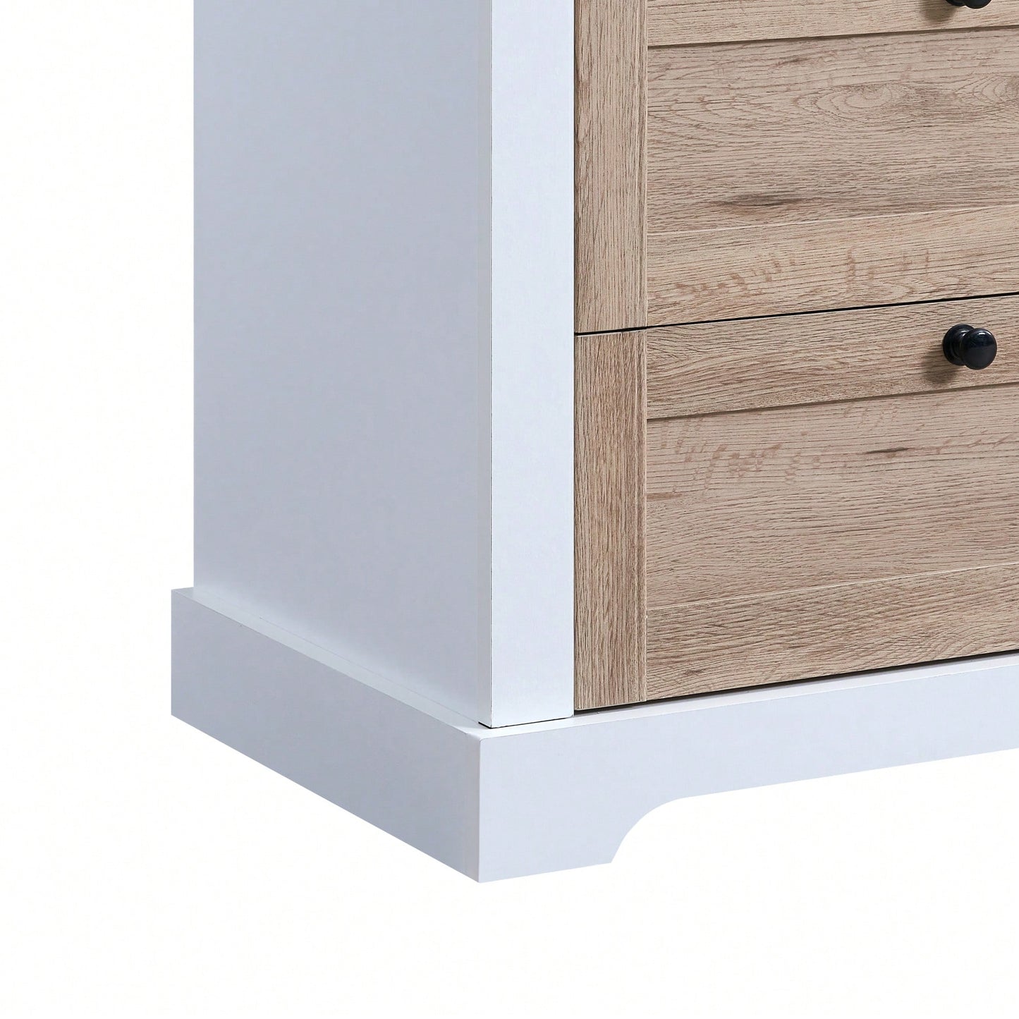 Modern 6-Drawer Dresser with Interlocking Design for Bedroom or Closet Easy Assembly Stylish White and Oak Finish