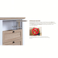 Modern 6-Drawer Dresser with Interlocking Design for Bedroom or Closet Easy Assembly Stylish White and Oak Finish