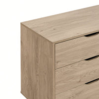 Spacious 6-Drawer Dresser With Interlock Feature – Easy Assembly Wide Storage Solution In Natural Oak For Bedroom And Closet Organization