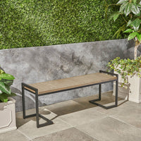 Versatile Industrial-Style Wood And Metal Bench For Home Or Office Use