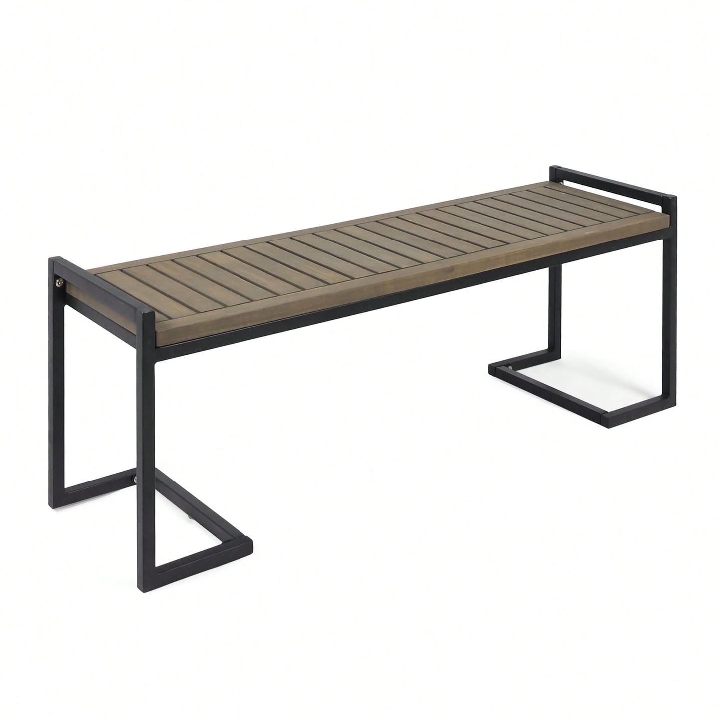 Versatile Industrial-Style Wood And Metal Bench For Home Or Office Use