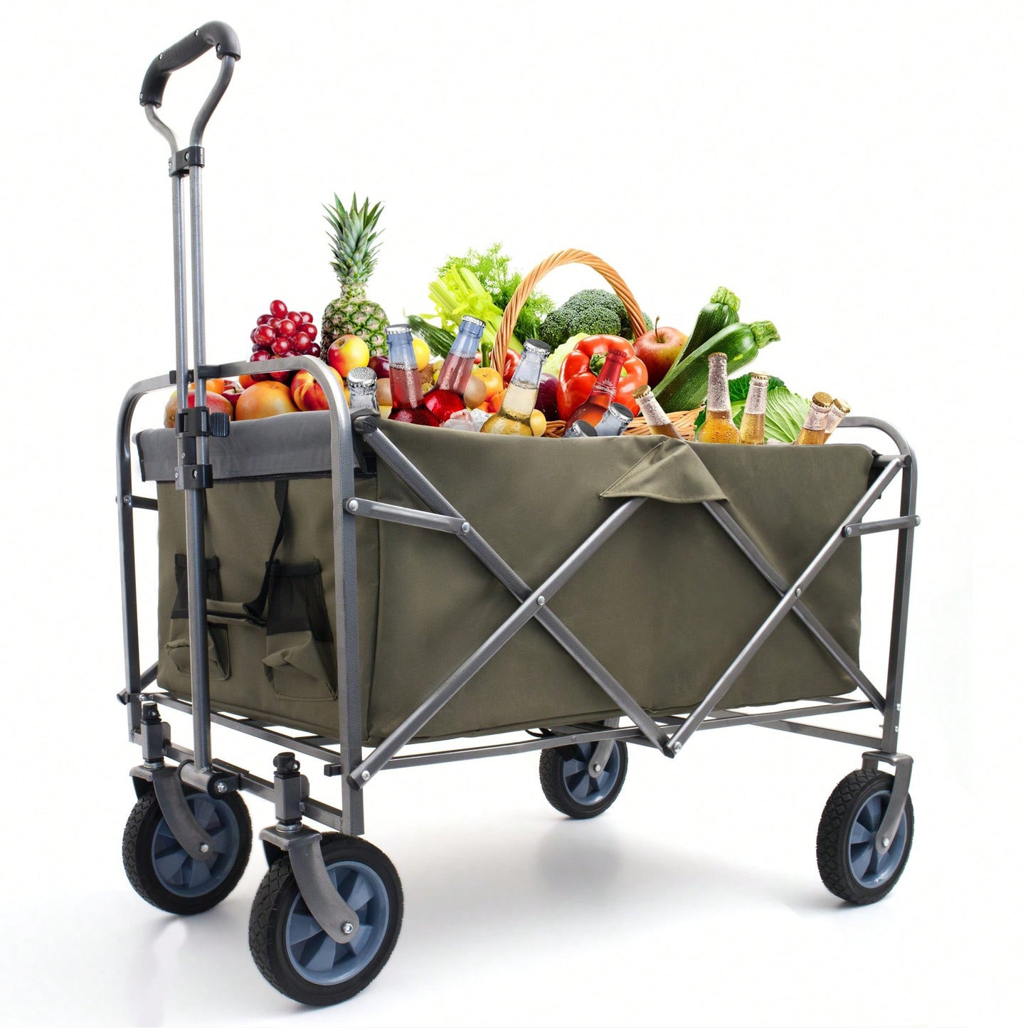 Versatile Folding Trolley Cart For Outdoor Adventures, Beach Trips, And Camping - Compact Micro Design