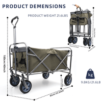 Versatile Folding Trolley Cart For Outdoor Adventures, Beach Trips, And Camping - Compact Micro Design