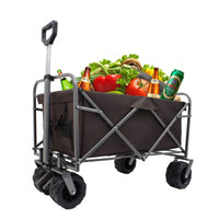 Portable Beach Trolley Cart - Foldable Kids Wagon With Large Wheels For Camping And Outdoor Garden Use