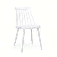 Rustic White Spindle Back Dining Chairs – Set Of 2 For Farmhouse Style Dining Room Decor