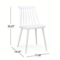Rustic White Spindle Back Dining Chairs – Set Of 2 For Farmhouse Style Dining Room Decor