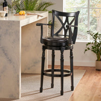 Elegant Leather Bar Stool For Stylish Home Bars And Kitchens - Comfortable Seating With Chic Design