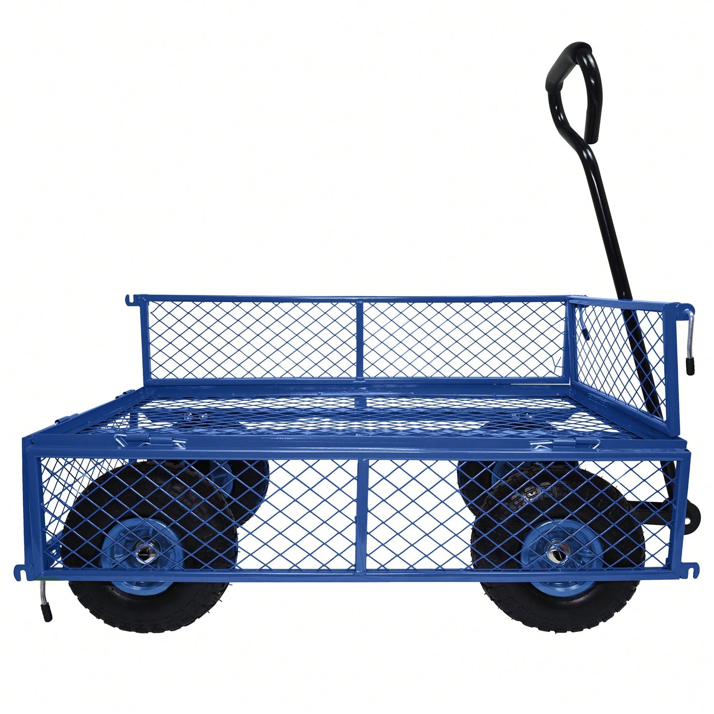 Heavy-Duty 3 Cu. Ft. Utility Wagon With Removable Sides - 300 Lbs. Capacity Steel Mesh Cart For Outdoor Garden Use - Bright Yellow