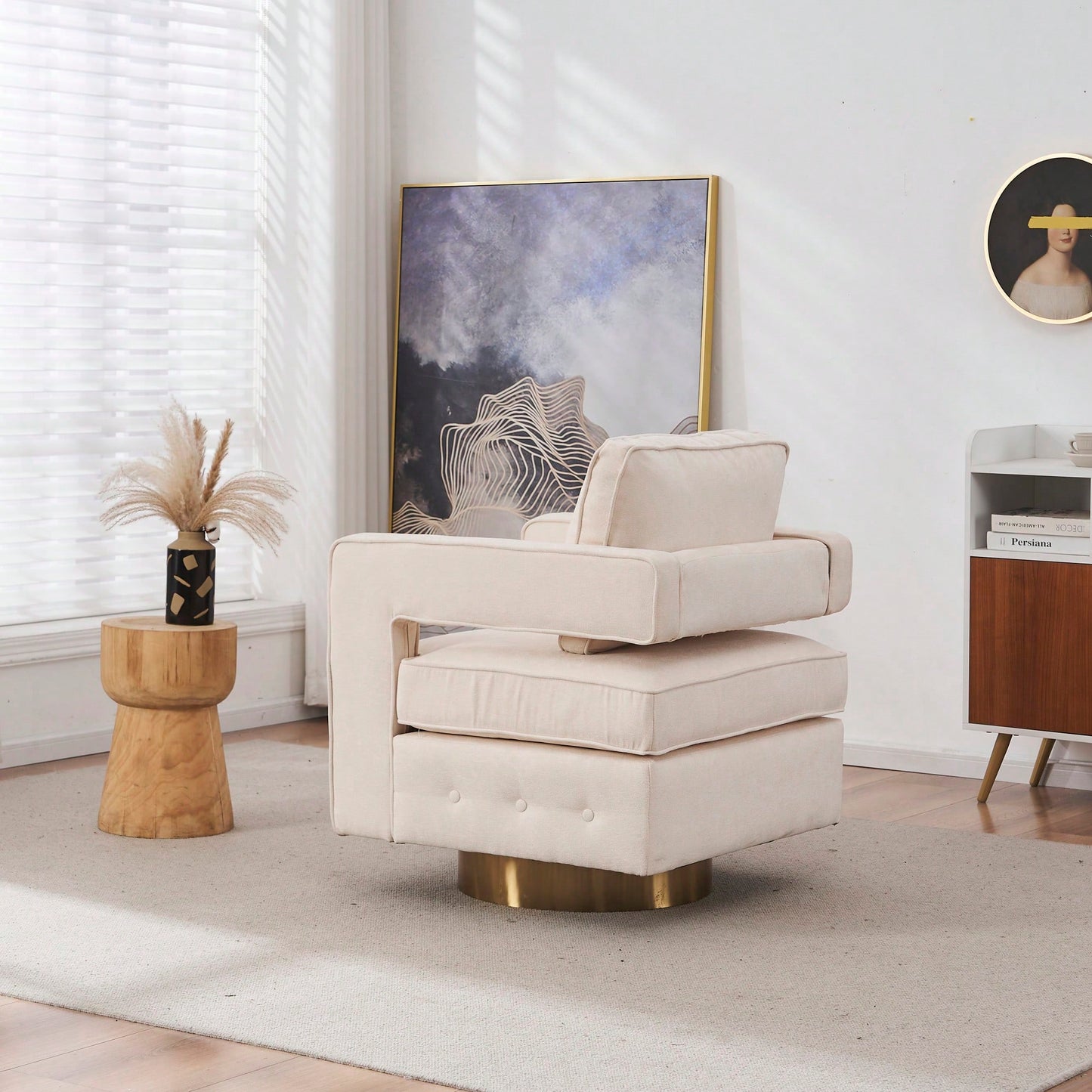 360° Swivel Barrel Chair - Modern Accent Armchair For Living Room, Nursery, Bedroom, Office, And Hotel - Stylish Comfort For Any Space