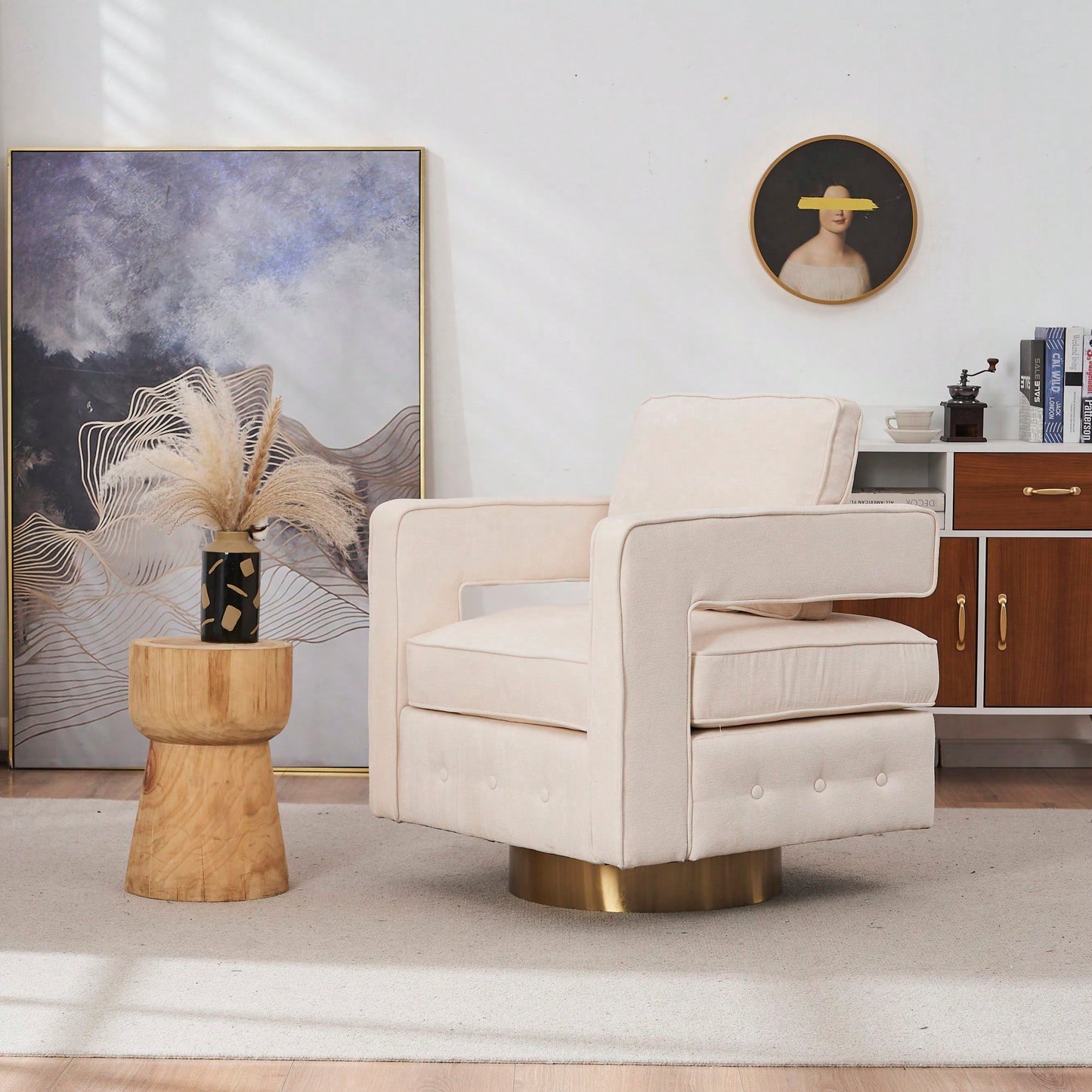 360° Swivel Barrel Chair - Modern Accent Armchair For Living Room, Nursery, Bedroom, Office, And Hotel - Stylish Comfort For Any Space