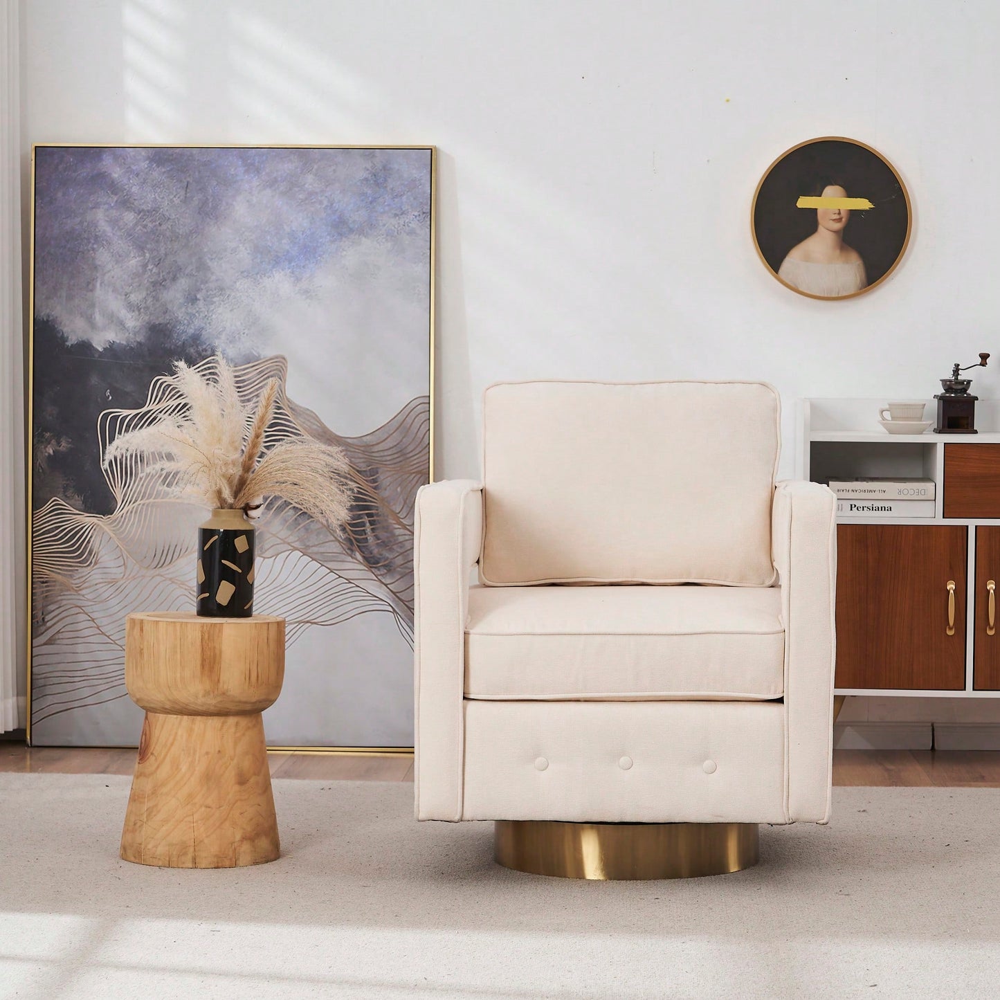 360° Swivel Barrel Chair - Modern Accent Armchair For Living Room, Nursery, Bedroom, Office, And Hotel - Stylish Comfort For Any Space