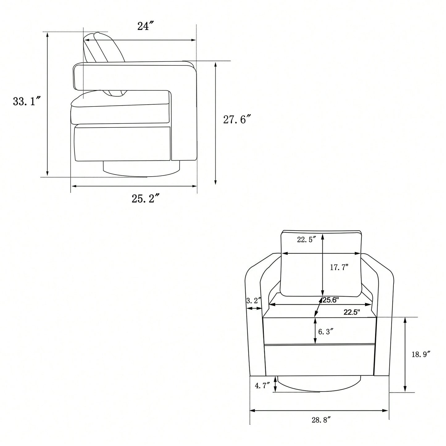 360° Swivel Barrel Chair - Modern Accent Armchair For Living Room, Nursery, Bedroom, Office, And Hotel - Stylish Comfort For Any Space