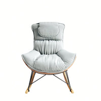 Elegant Light Green Rocking Chair For Balcony – Comfortable, Breathable, And Washable Seat Cushion For Leisure Spaces