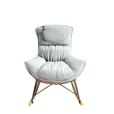 Elegant Light Green Rocking Chair For Balcony – Comfortable, Breathable, And Washable Seat Cushion For Leisure Spaces