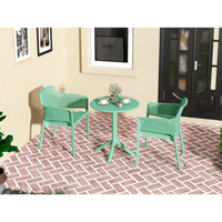 3-Piece Plastic Armchair Set For Bistro Dining - Ocean Plastic, Green Color