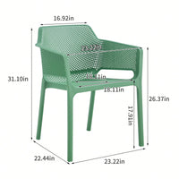 3-Piece Plastic Armchair Set For Bistro Dining - Ocean Plastic, Green Color