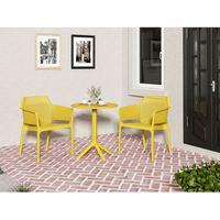 3-Piece Plastic Armchair Set For Bistro Dining - Ocean Plastic, Green Color