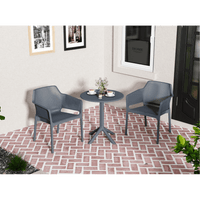 3-Piece Plastic Armchair Set For Bistro Dining - Ocean Plastic, Green Color